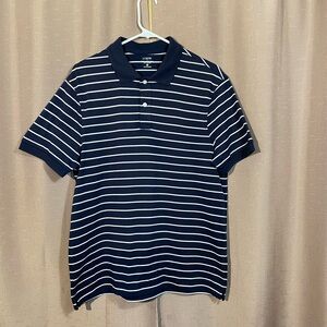 NWT J. Crew Men's Medium Polo Shirt in Navy and White Stripes
